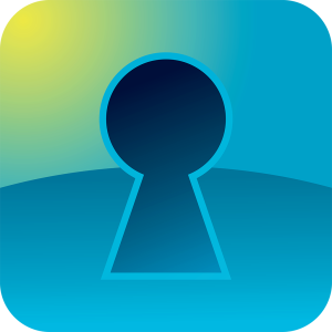 Keyhole icon with sun in background, representing Nuclear Coffee Recover Keys Crack software.