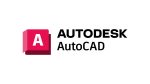 Version 1: Logo of Autodesk AutoCAD 2025, featuring the iconic red and yellow A-shaped design with the company name underneath.