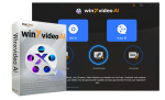 Version 1: "Screenshot of Winxvideo AI v1.0.0.0 interface showcasing advanced video editing features."