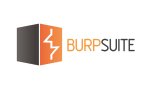 Logo of Burp Suite Professional. The image features a three-dimensional box divided into two colors, black on the left and orange on the right, with a zigzag line in the middle. To the right of the box, the text "BURP SUITE" is written, with "BURP" in orange and "SUITE" in black.