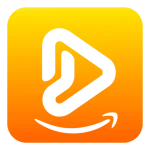 A yellow and orange gradient square icon with a stylized play button in the center, resembling a triangle pointing to the right. The icon also includes a subtle curved arrow shape underneath the play button, hinting at a smile. Perfect for apps like Pazu Amazon Music Converter or AppDoze.