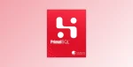The image displays a red square logo with white abstract shapes and the text "PrimalSQL 2024" in white. Below this, on the bottom right, is a small logo of a globe with a swoosh and the text "SAPIEN Technologies, Inc.