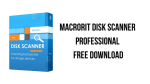 Image of a software box for "Macrorit Disk Scanner" on the left side, with the text "Checking bad sectors for storage devices." On the right side of the image, bold black text reads: "MACRORIT DISK SCANNER PROFESSIONAL v6.8.0 FREE DOWNLOAD." The background is white.